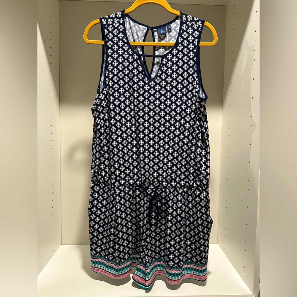 Kari Blue navy sleeveless romper.  Size Large.